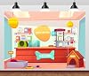 BELECO 7x5ft Fabric Pets Shop Backdrop Cartoon Pet Store Doggy Kitten Food Toys Doghouse Pet Party Background Puppy Party Baby Kids Birthday Photoshoot Banner Studio Booth Props