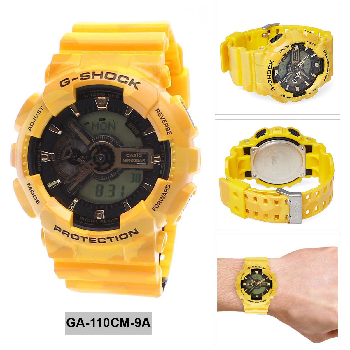 G Shock Ga 110cm 9a Metallic Camouflage Watches Yellow Metallic