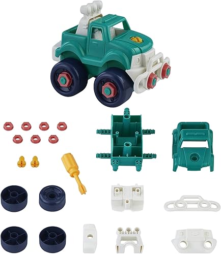 Miniatura 5 de Toysmith Construye tu propio juego de vehículos, construye 3 vehículos diferentes de 84 piezas, el juego incluye motocicleta, camión todoterreno y