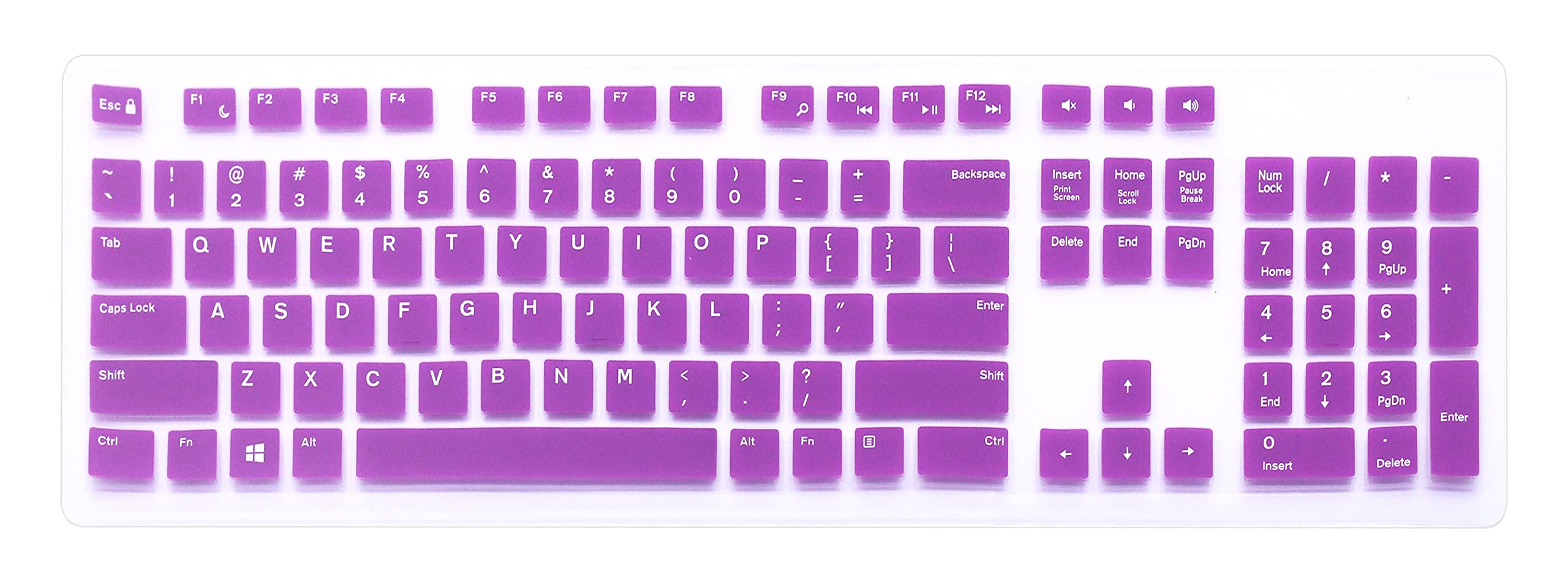 Keyboard Skin Compatible with Dell Inspiron 27 7000 7700 7790 & Inspiron 24 5000 5400 5490 All-in-One Desktop Keyboards, Dell KM636 Wireless Keyboard & Dell KB216 Wired Keyboard - Purple