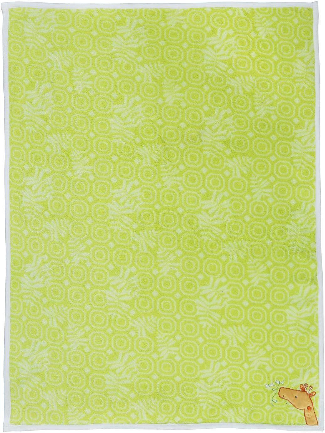 Plush Baby Blanket Super-Soft for Boys and Girls, Gifts for Kids Embroidered Fleece Baby Blanket, Portable Bed Throws for Baby Crib and Toddler Bed, 30”x40“ (Lemon Green Giraffe)