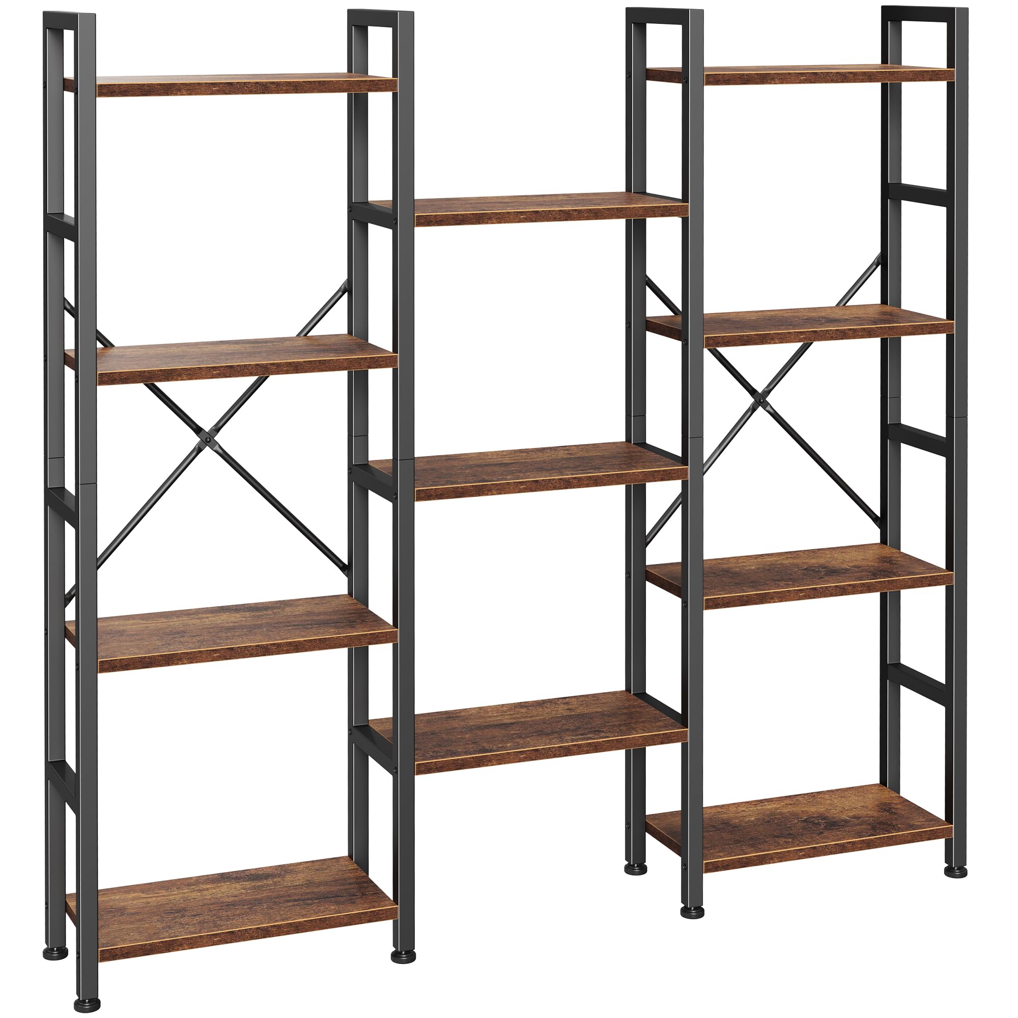 Rustic Brown Four-Tier Bookshelf