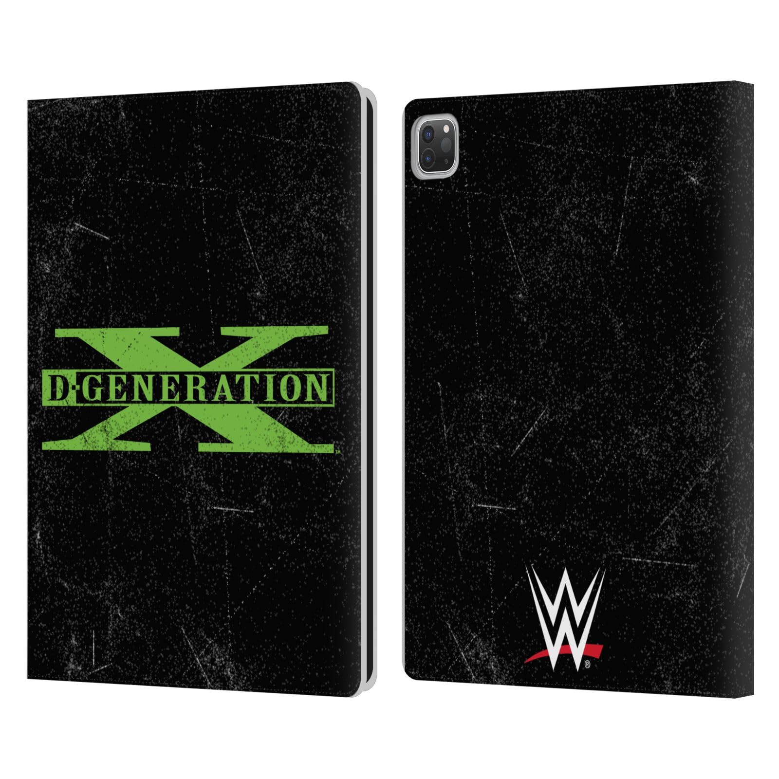 Head Case Designs Officially Licensed WWE Logo D-Generation X Leather Book Wallet Case Cover Compatible with Apple iPad Pro 12.9 2020/2021/2022