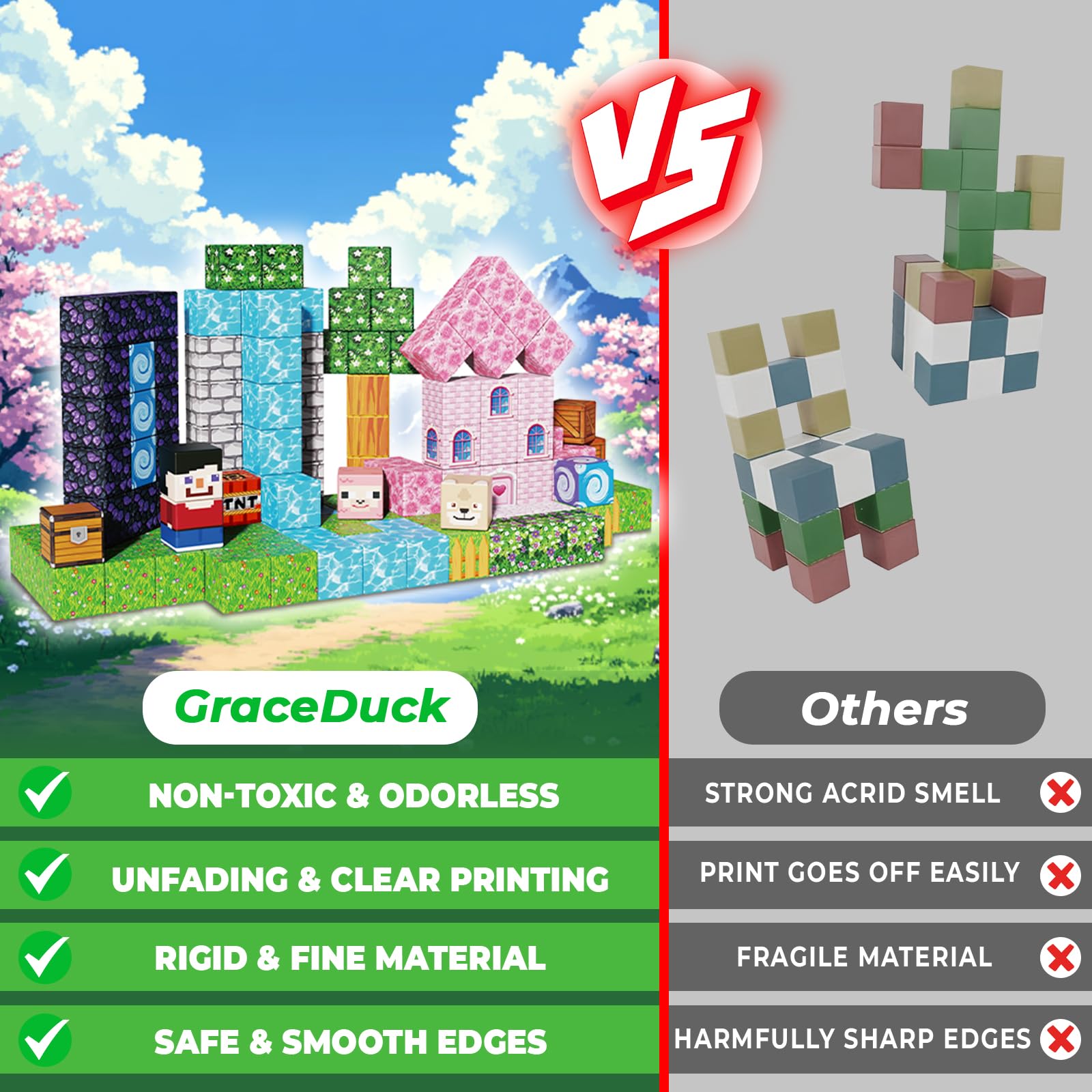 GraceDuck Magnetyczny świat budowlany Budowanie Twojego magnetycznego świata
