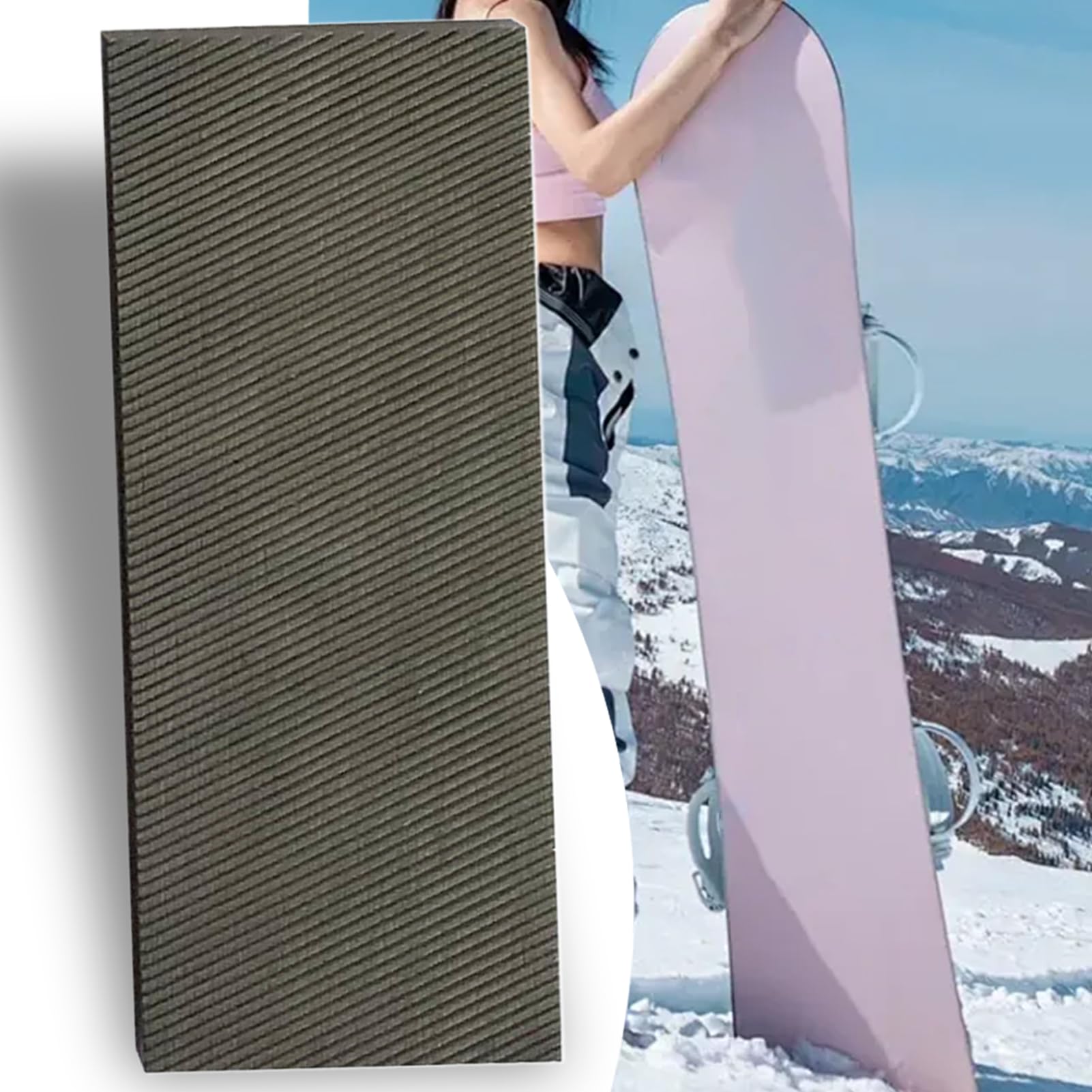 Lime d'affûtage des bords de snowboard - Ski - Biseauté 11 dents - 7 x 2,8 cm - Outil de meulage