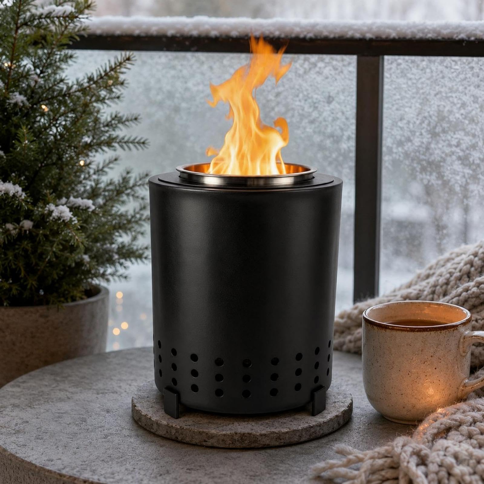 Merishopp Portable Stainless Stainless Burner Firebox Vented Fire
