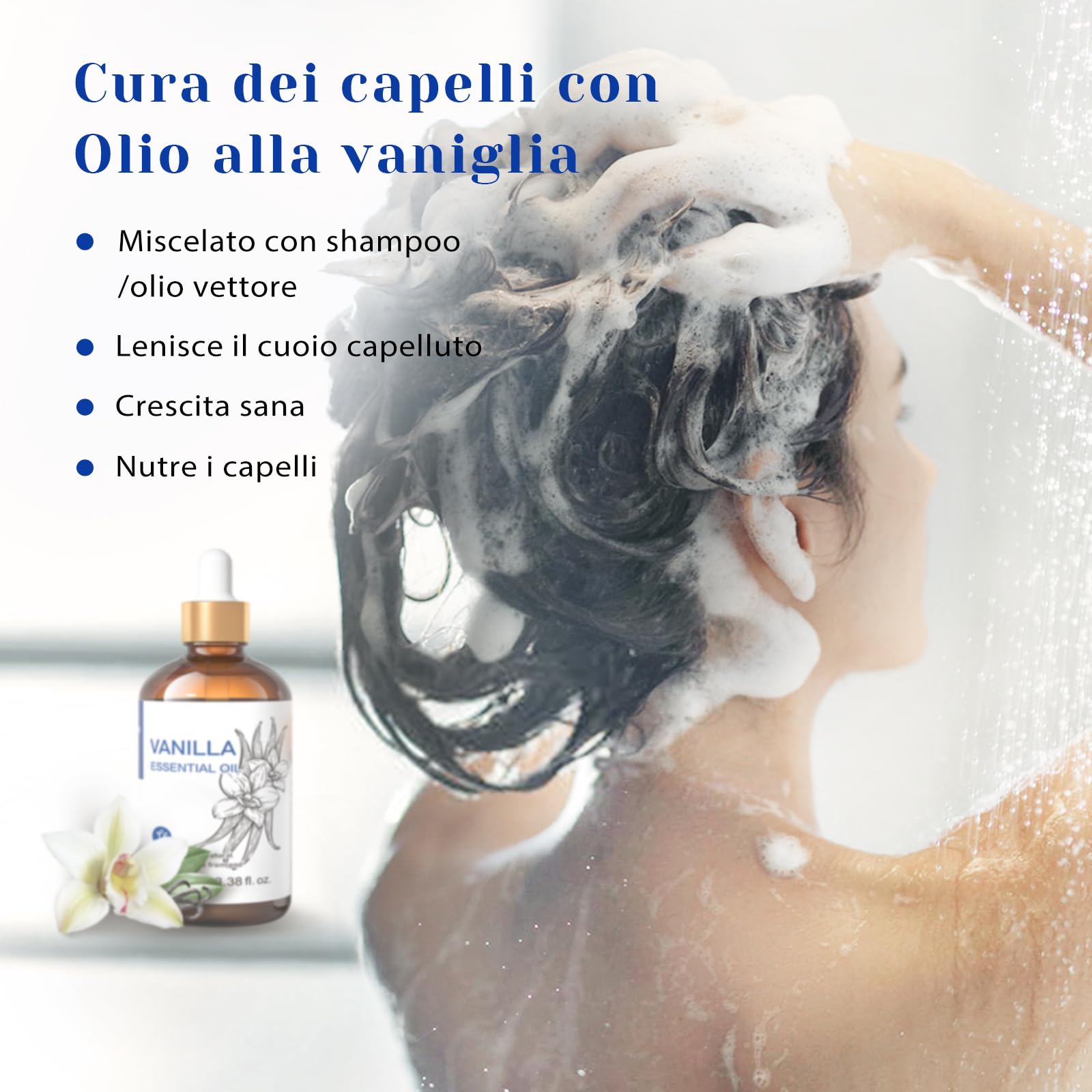 HIQILI 100ml Olio Essenziale di Vaniglia, Fragranza Forte per Lozioni per il Corpo, Produzione di Candele, Sapone, Aromaterapia