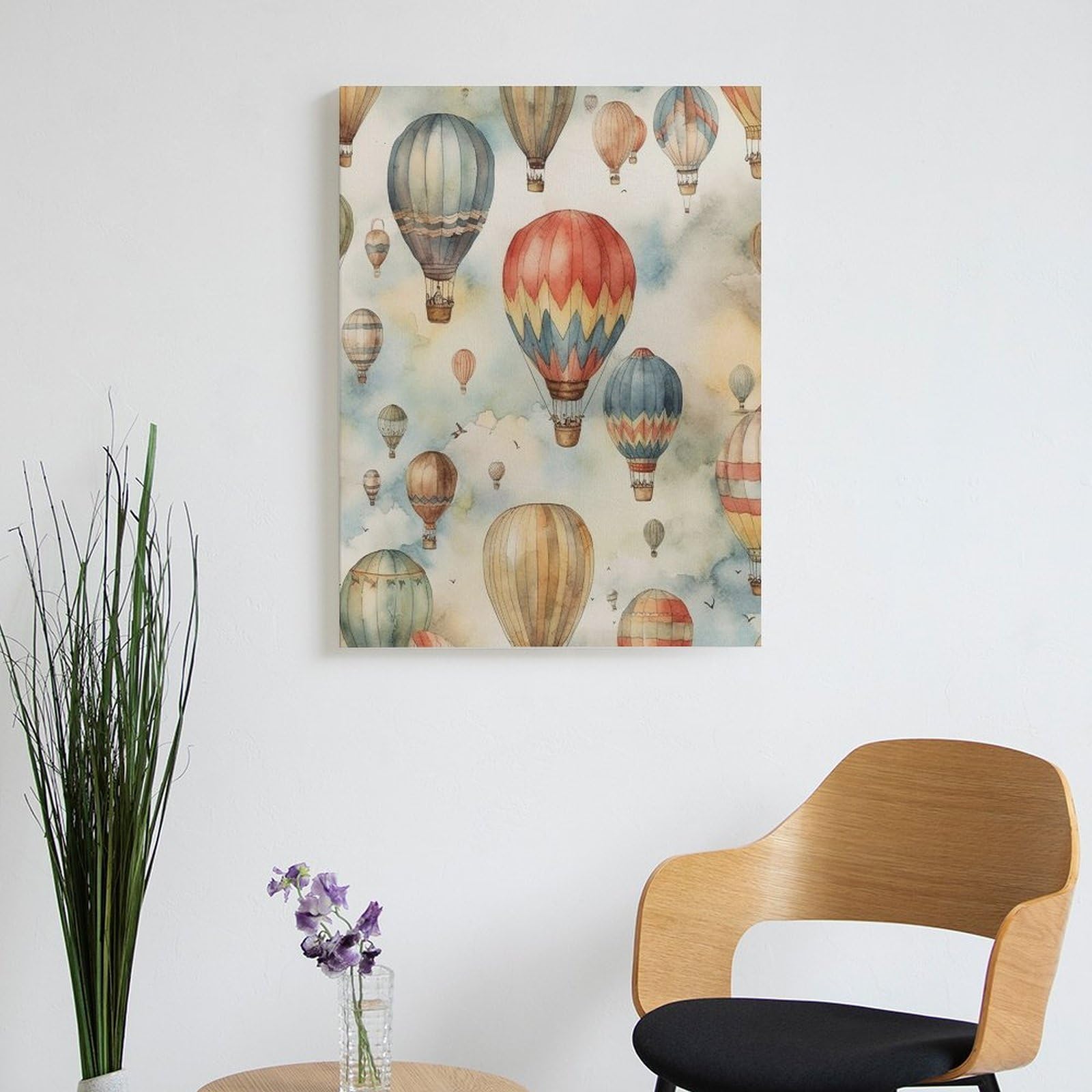 LPAGBCNU Aquarell-Heißluftballon-Malen nach Zahlen-Set für Erwachsene, Anfänger, Erwachsene, Malen nach Zahlen, Kits auf Leinwand, DIY-Acryl-Ölfarben, Malerei mit Pinseln als Geschenk, Wanddekoration
