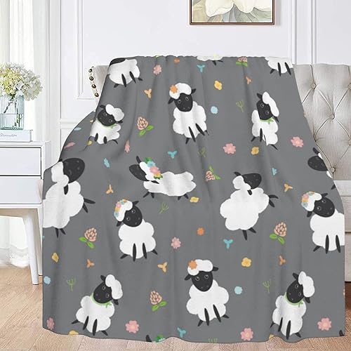 Miniatura 5 de FeHuew Linda manta suave de ovejas de 40 x 50 pulgadas ligera y cálida manta de forro polar de franela para sofá cama viaje camping para niños y