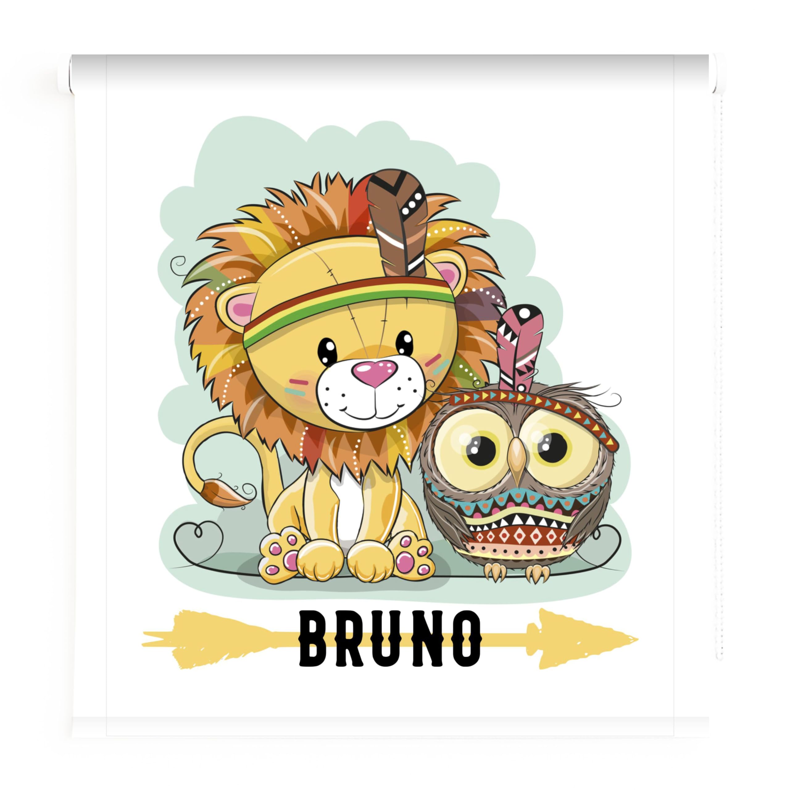 Estor Infantil Personalizado con Nombre – Estor Enrollable Infantil niño Animales Selva 001 | Cortina Enrollable Animales Selva – Estores Iroa habitación bebé niño (40x60)
