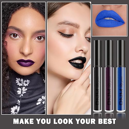 Miniatura 7 de 3 colores negro lápiz labial ojo palo negro mate azul cara cuerpo pintura fútbol béisbol softbol labios brillo conjunto para deportes disfraces