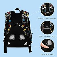 Vista 3 de Fisyme Mochila escolar para niños, niñas y niños, Coche multicolor, Mochilas Daypack