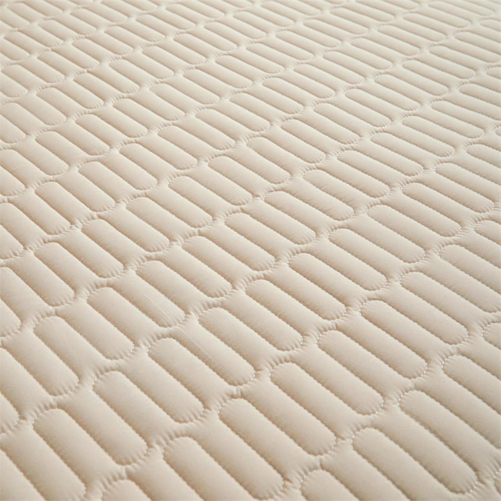 Gesteppter, waschbarer Matratzenbezug mit Reißverschluss, anpassbare Größe, feuchtigkeitsbeständig und waschbar, atmungsaktiver und weicher Matratzenschoner-Beige- 80x180+15cm