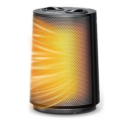 GiveBest Space Heater, 1500W Portable Heaters for Indoor Use, PTC Ceramic Heater with Heating and Fan Modes, Overheat & Tip-Over Protection, Ideal for Bedroom, Office & Desk Use, Black