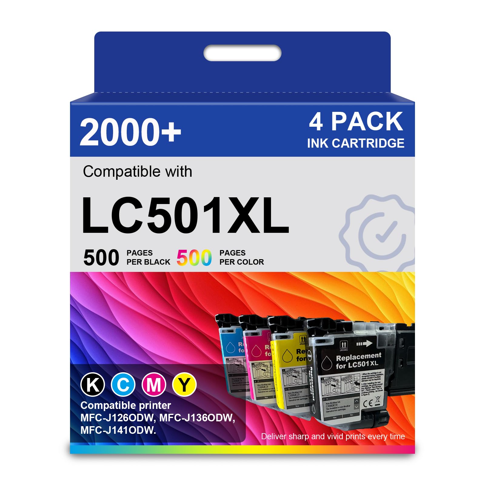 SRITE LC501XL LC501 Ink Cartridges for MFC-J1360DW MFC-J1410DW Printer