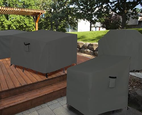 Miniatura 65 de ABCCANOPY Funda universal para mesa auxiliar de patio, para exteriores, pequeña cubierta impermeable y a prueba de polvo, marrón beige, 42 x 24 x 18