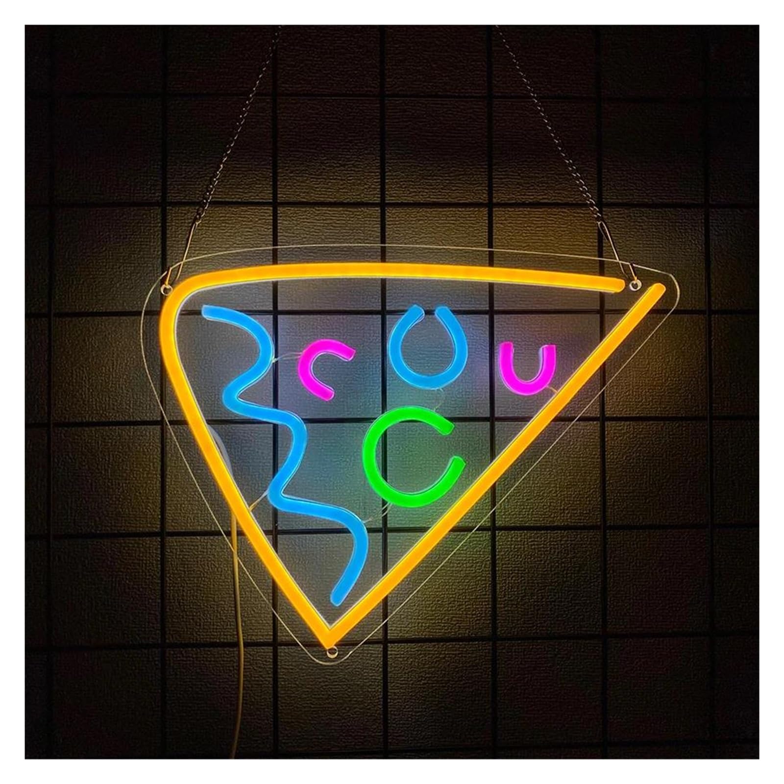 LEMST Sign Lamp Commercial Decor Neon Signs USB Powered Pizza Neon Lights Suitable for Shop Window, Restaurant, Decor Night Lamp 25.6cmx31.6cm