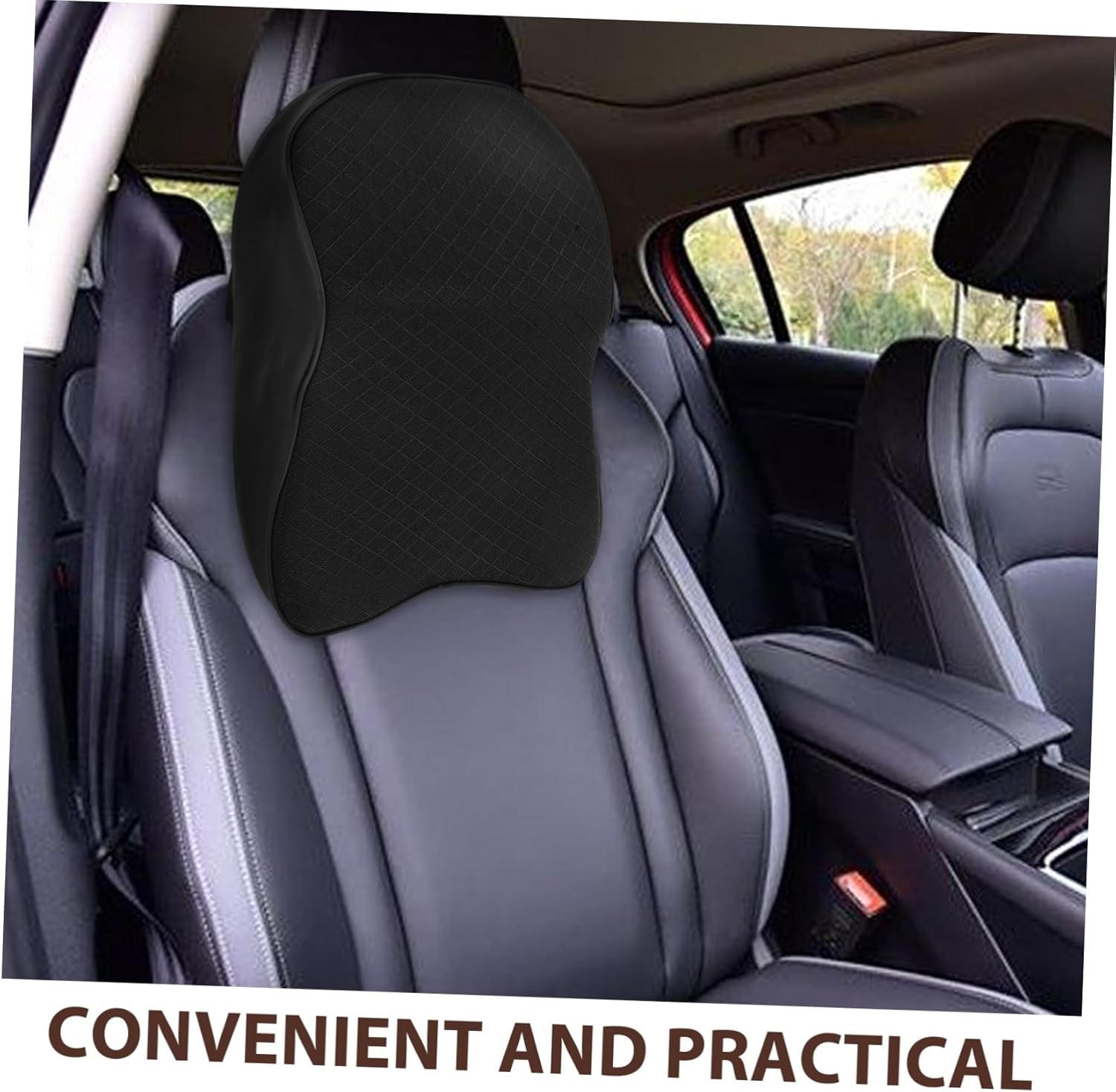 Zerodeko Versatile Memory Foam Neck Pillow for Car and Office Headrest Cushion for Drivers Travel and Gaming Chair Support Removable Cover Comfortable Black Design