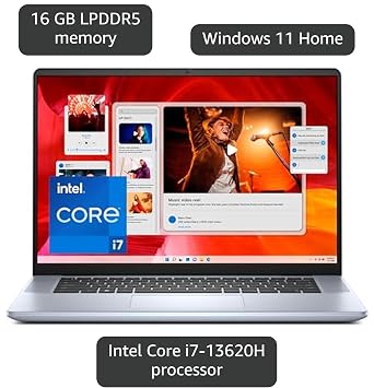 Dell Inspiron 16 Plus 7640 Laptop - 16-inch 16:10 2.5K (2560x1600) Display, Intel Core Ultra 7-155H, 16GB LPDDR5X RAM, 1TB SSD, Intel Arc Graphics, Windows 11 Pro, Onsite & Migrate Service- Ice Blue