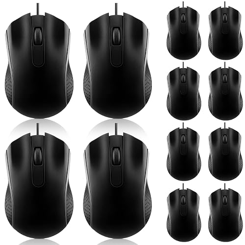 Hoteam 12 Pcs Wired Computer Mouse Bulk Cord USB Computer Mice