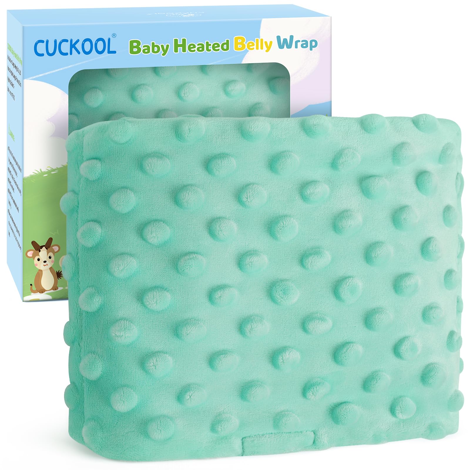 Baby Colic and Gas Relief, Heated Tummy Wrap for Newborns Belly Relief by Soothing Warmth, Baby Heating Pad Swaddling Belt Relief & Soothe Gas, Colic and Upset Stomach for Newborns to Toddler (Green)