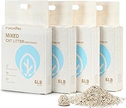 FUKUMARU Tofu Cat Litter 10.8 kg – Clumping Cat Litter, Tofu and Bentonite, Dust Free and Easy to Agglomerate, Odor Control (White Tea), Can Be Discarded in the Toilet