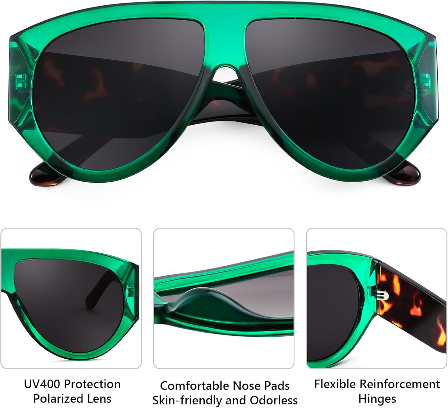 FEISEDY Retro Oversized Sunglasses for Women Men 70s Classic Trendy Vintage Sun Glasses B0291 - Image 4