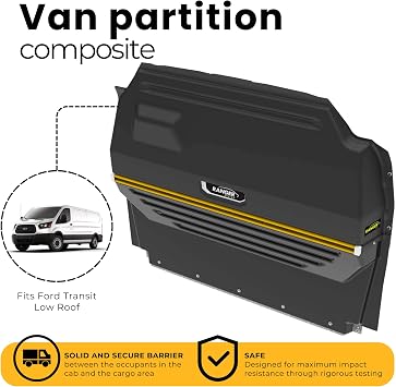 Contoured Van Partition Compatible with Ford Transit LR Van, Composite 3310-FTL