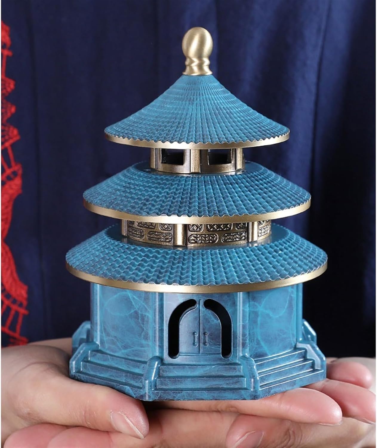 Incense Stick Holder Vintage Tower Shaped Incense Burner High-end and Luxurious CopperCreative Decoration Desktop Censer Decoration