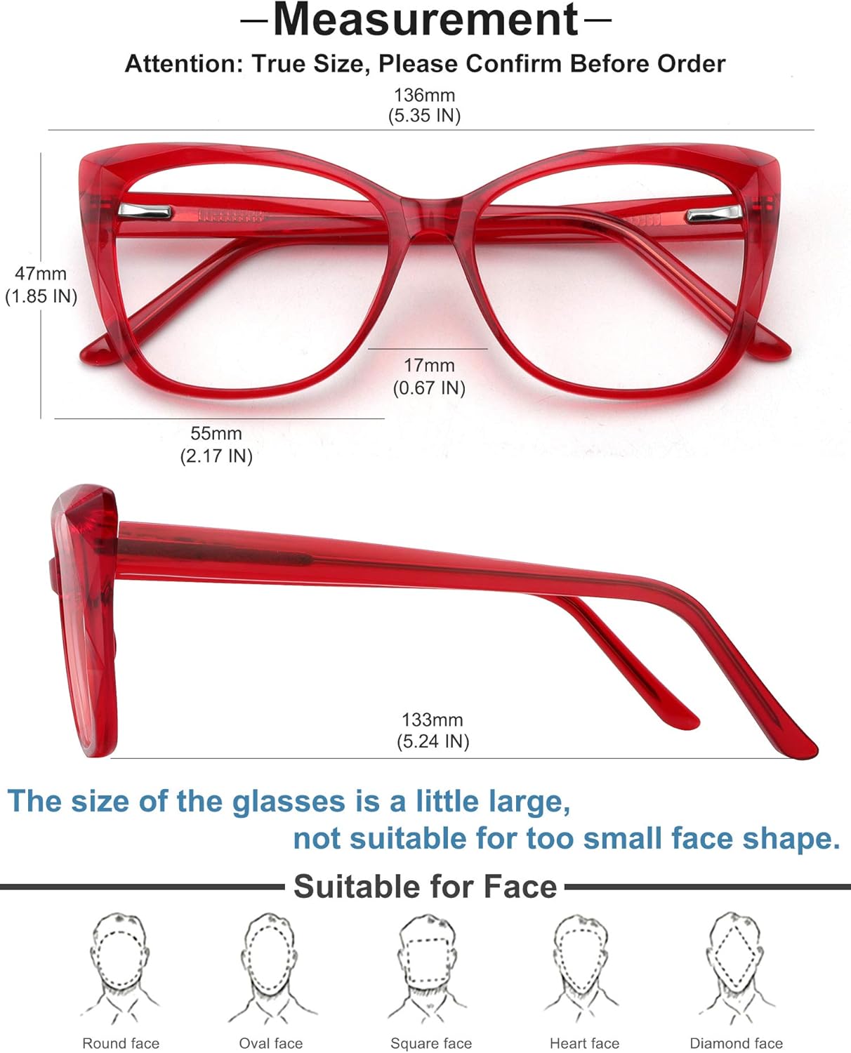 MEETSUN Blue Light Blocking Glasses for Women Anti Eyestrain Filter Blue Ray Oversized Computer Game Glasse - Image 5