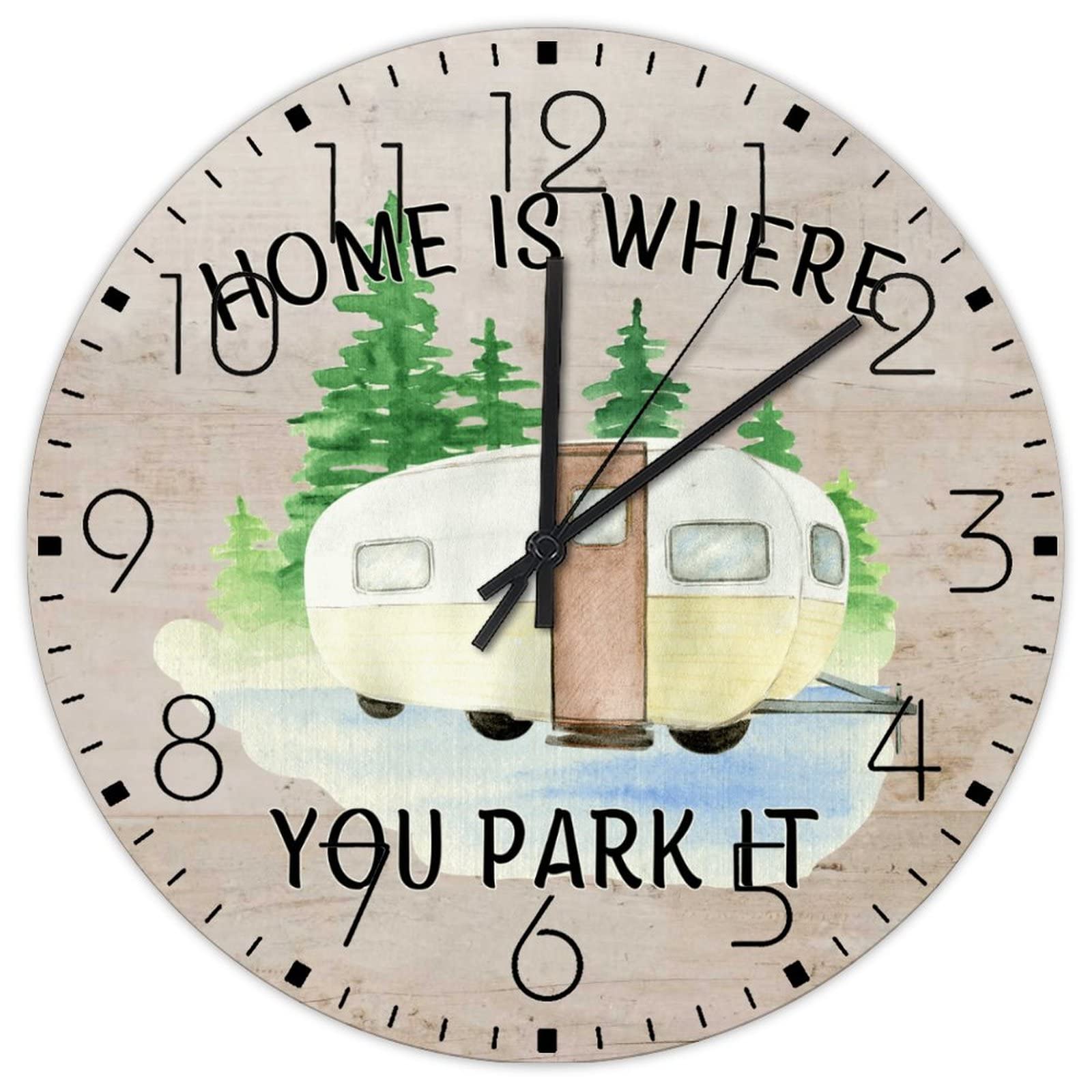 Horloge murale en bois cadeau idéal pour passionné de camping-car