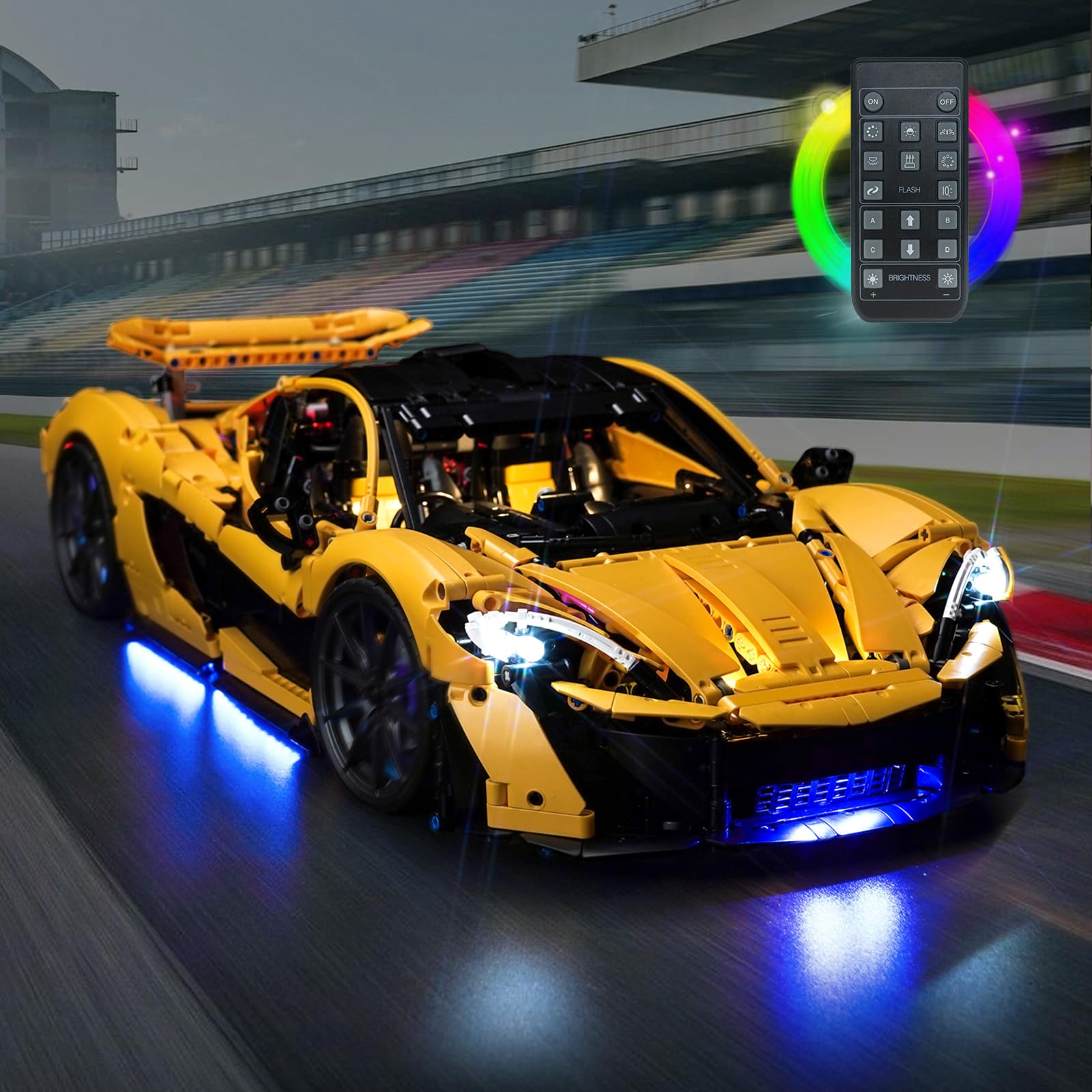 LocoLee Licht Set Kompatibel mit Lego 42172 McLaren P1 Sonderanfertigung Fernbedienung Version, Nur Lichter Set - Kein Modell, Licht Beleuchtung Set Compatible with Lego Technic 42172 - 5