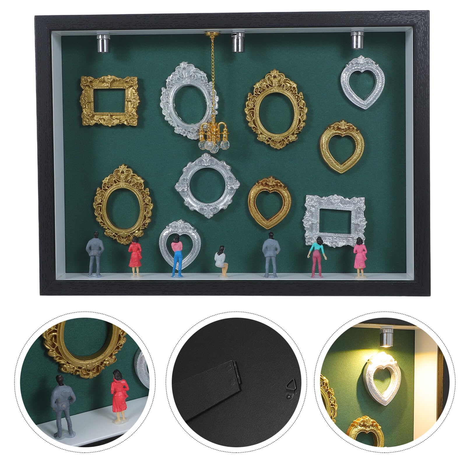 TOYANDONA Mini Drewniana Gablota Typu Shadow Box z Przezroczystą Pokrywą Kompaktowa Ramka Do Zdjęć DIY Idealna Do Ekspozycji Figurek Dekoracji Ślubnych i Domowych Pamiątek