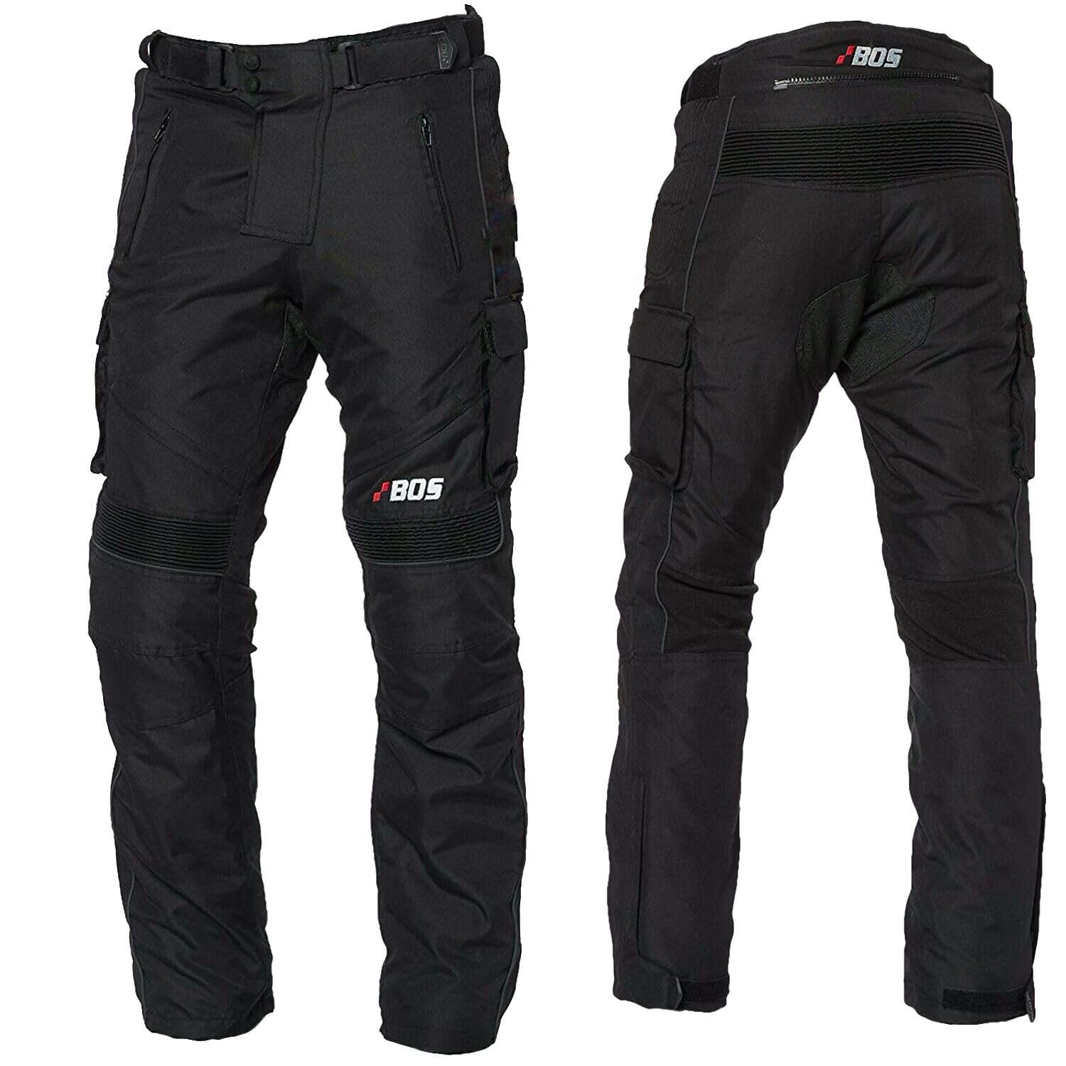 Bosmoto Motorrad Textil Hose wasserdichte Textilhose Thermofutter CE Protektoren Hose Motorradhose Herren mit Protektoren Textil Cargohose Cargo