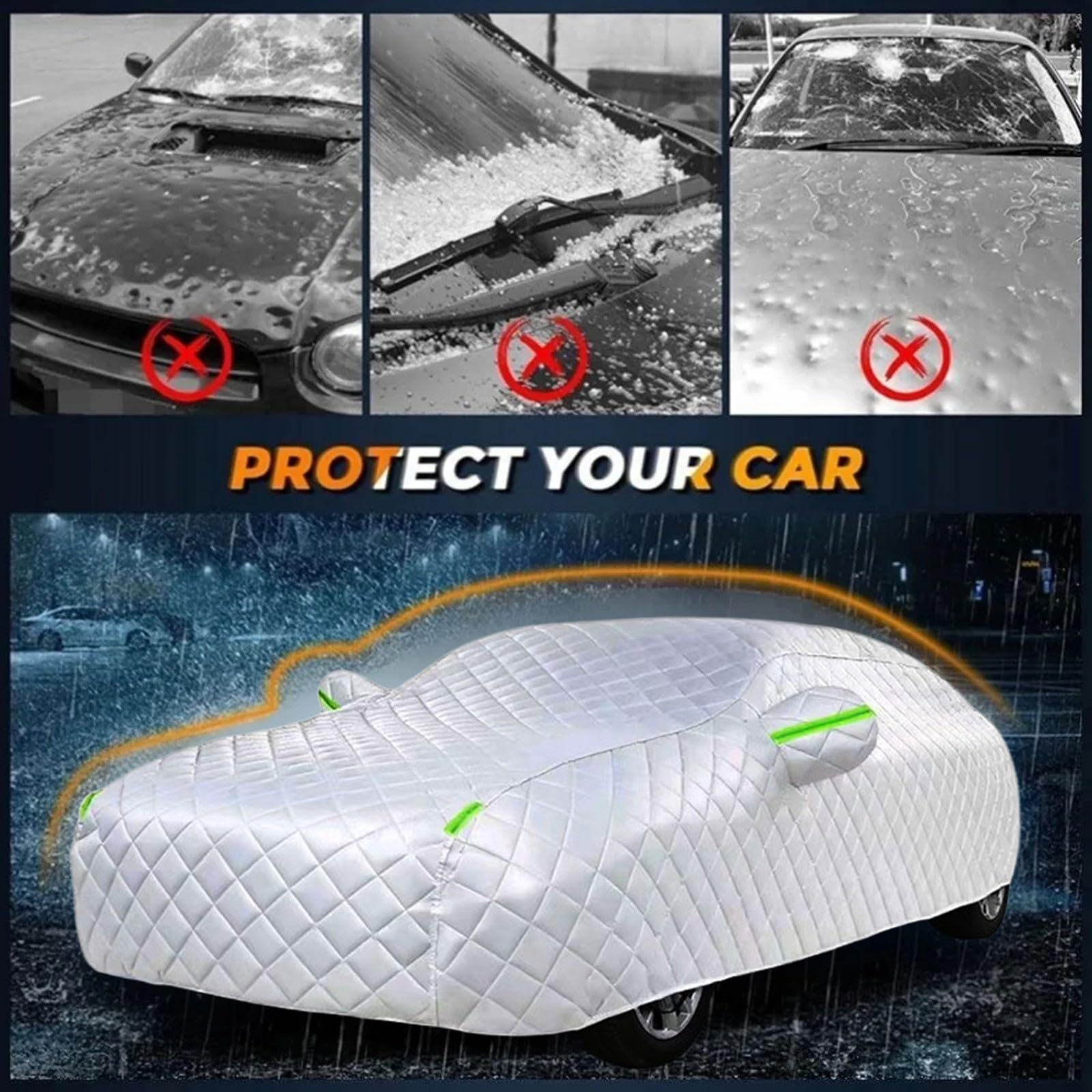 Hagelschutzplane für Skoda Scala Auto Abdeckplane Autoabdeckung Wasserdicht SUV Hagelschutzgarage Abdeckplane für Hagel Sonne Regen Schutz Hagelschutz Vollgarage