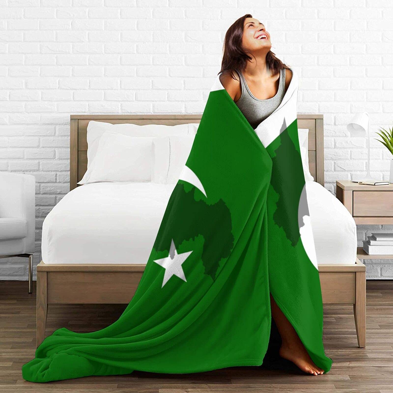 Coperta In Pile Di Flanella Con Bandiera Del Pakistan – Morbida E Leggera 150x200 Cm Per Divano E Letto