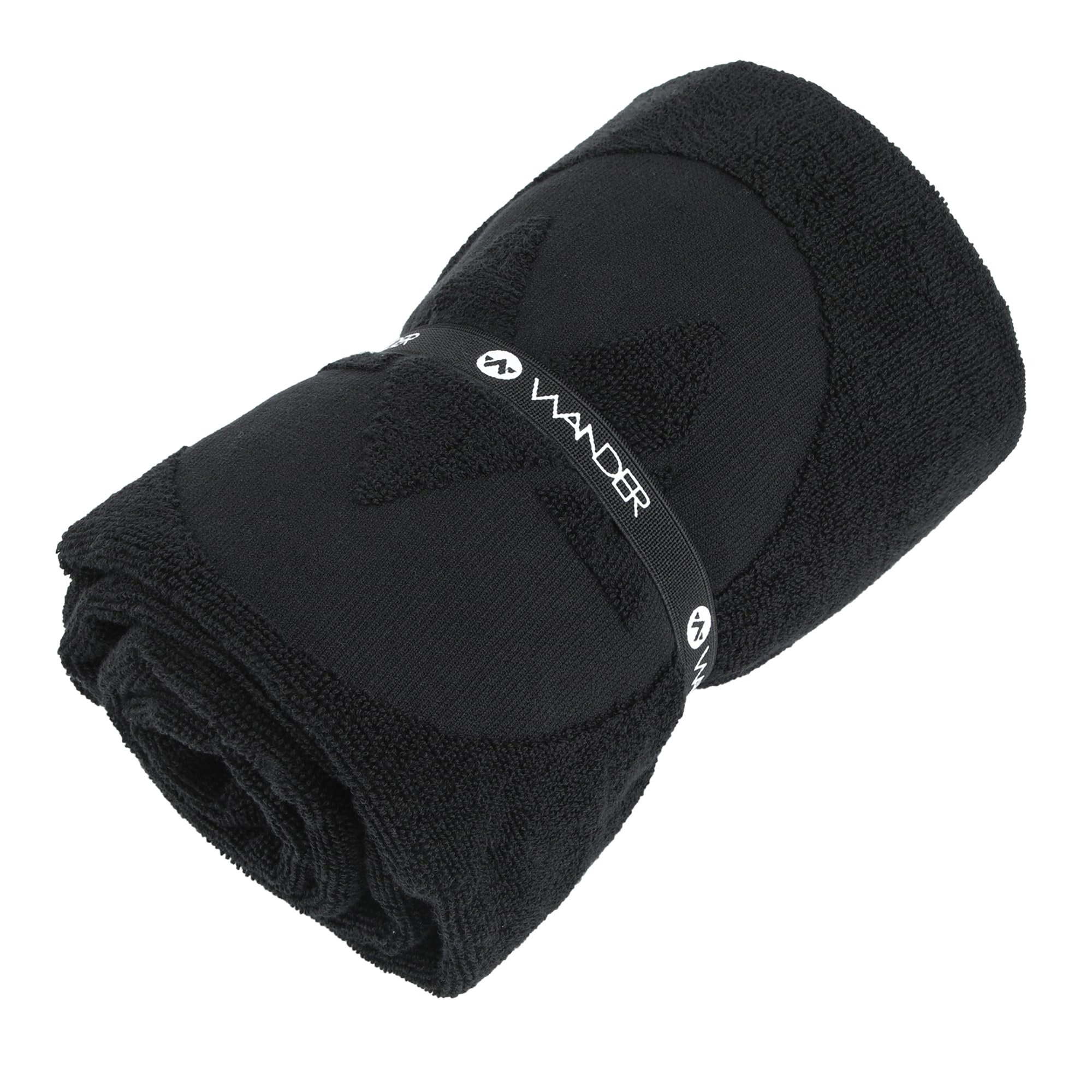 WANDER 100% Cotton Sweat Towel, Soft Absorbent Sport Towel for Running, Badminton, Tennis, Outdoor Use - Men & Women - 24x48 Black