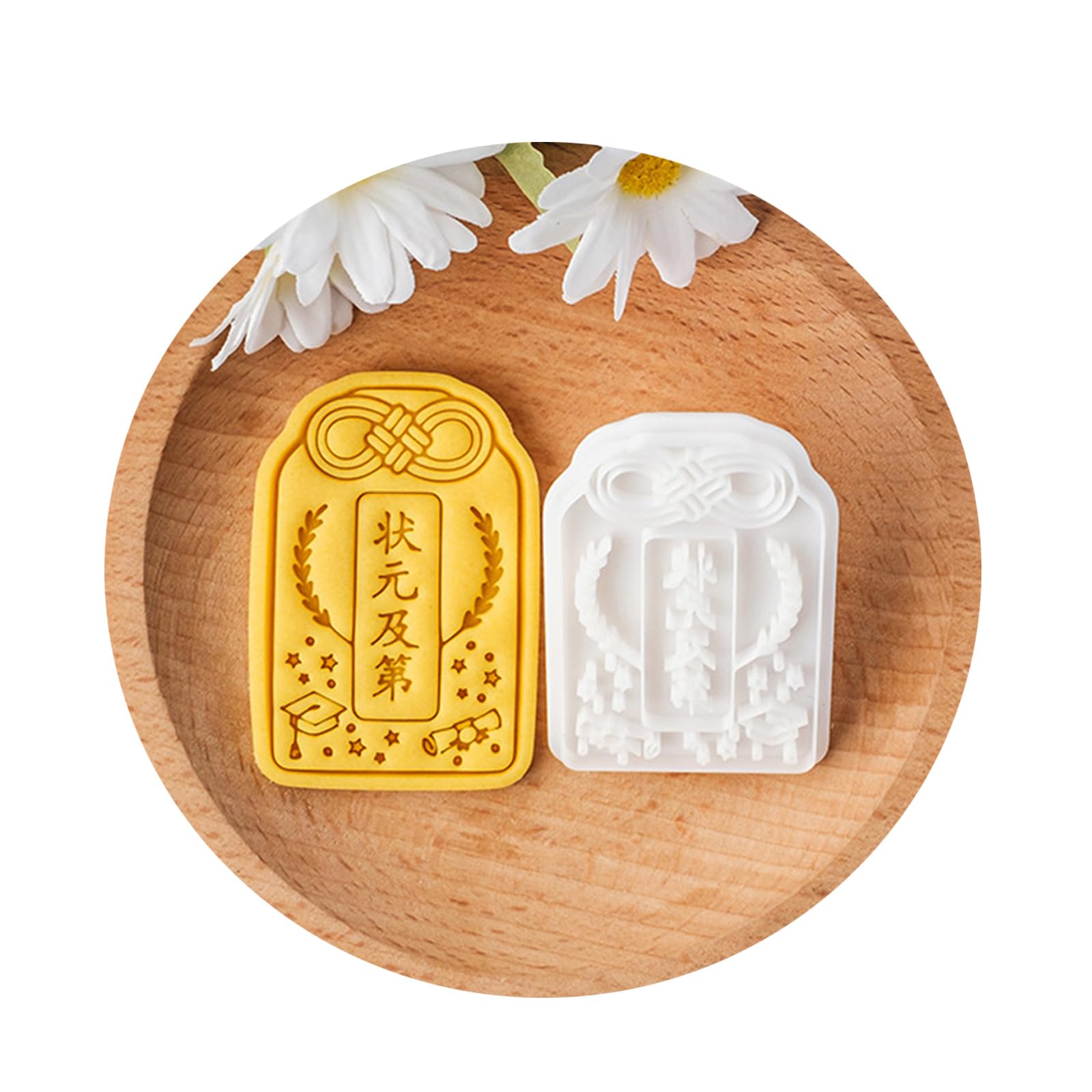 Xinsheinelry Beautiful Pattern Biscuit Embosser Graduation Theme Cookie Baking Stamp Embossed Baking Molds for Enthusiasts Distinctive Cookie Stamp