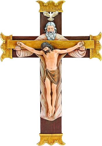 Joseph's Studio by Roman - Colección, crucifijo de la Santísima Trinidad de 10.25 pulgadas de alto, hecho de resina, alto nivel de artesanía y