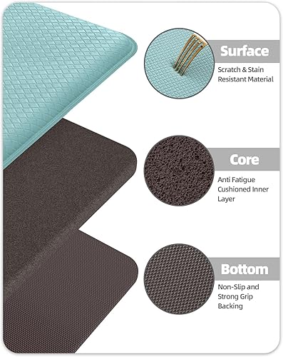 Miniatura 6 de Color&Geometry - Alfombras de cocina antideslizantes e impermeables Alfombra de cocina acolchada Alfombra antifatiga para pararse de 30 x 18