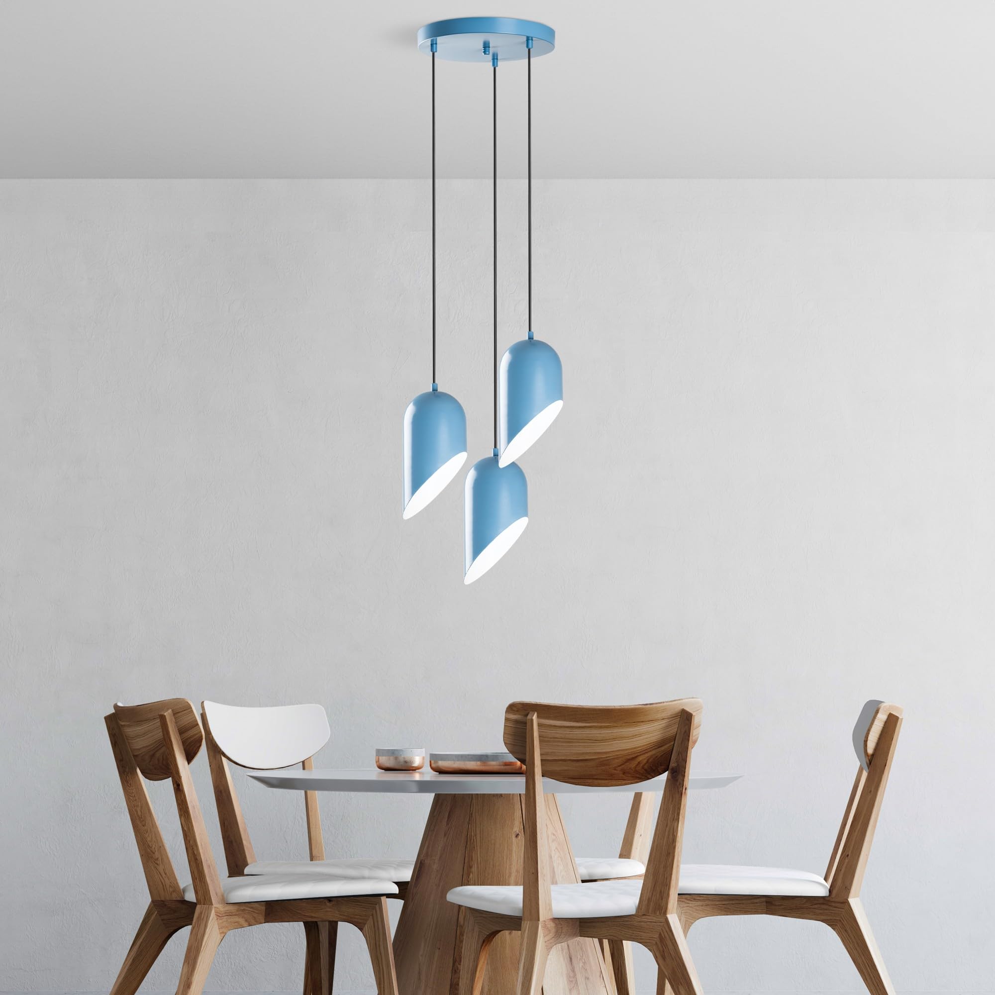 Lustre bleu clair Opviq en métal 40cm à hauteur réglable 3xE27