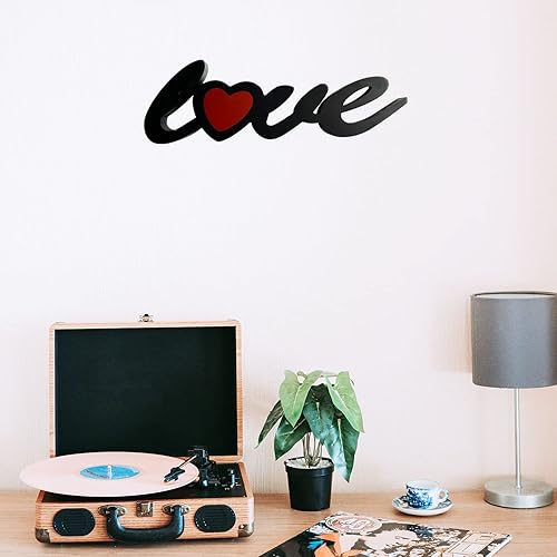 Miniatura 7 de Letrero de madera con letras para mostrador de gabinete, decoración de corazón, letrero de pared con palabras recortadas para colocar de pie
