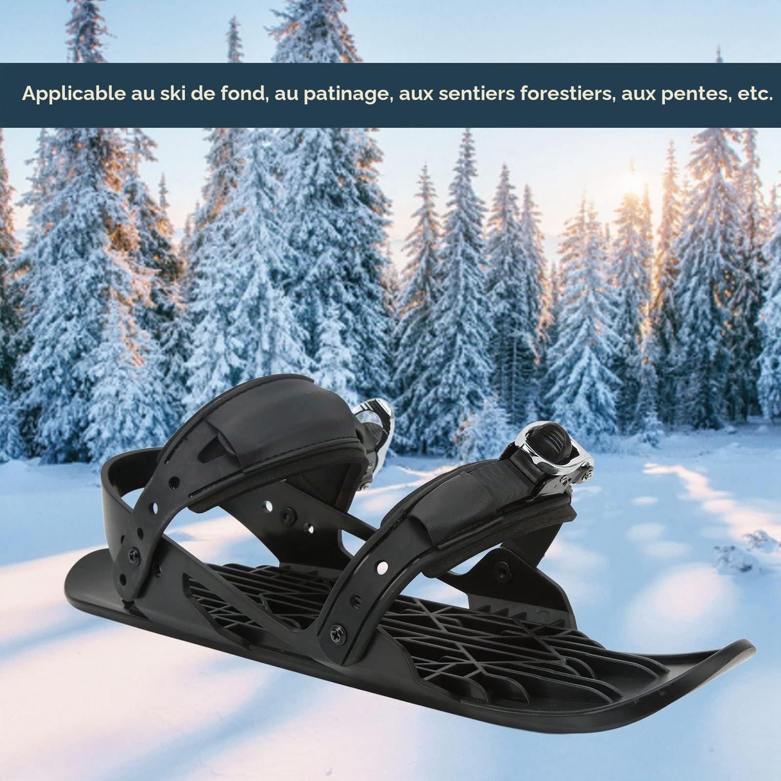 Focket Mini Patins de Ski Réglables pour la Neige, Chaussures d'Hiver, Skiboard