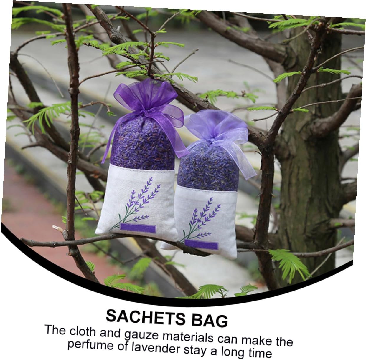 GARVALON Lavender Sachet Bags Portable Fragrance Sachets Deep Purple Drawstring Pouches 15pcs for Closet and Home Freshening