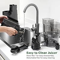 Vista 9 de Cold Press Juicer, Juicer Machines with 5.8" Wide Feed Chute for Juice Extractor, Slow Masticating Juicer for Vegetables & Fruits with High Juice