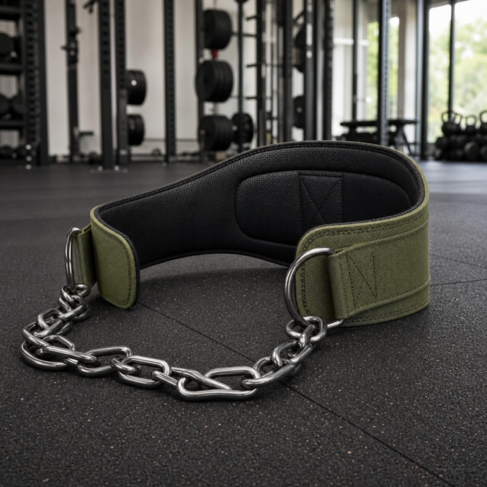 Cintura Sollevamento Pesi Cintura Allenamento Palestra Cintura Zavorra Cintura Bodybuilding con Catena Argentata E Attacchi Laterali Stabilità per
