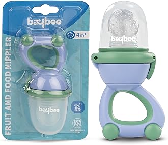 Baybee Silicone Baby Food & Fruit Nibbler for Babies, BPA Free Fresh Fruits Food Feeder for Baby Chewing Teething Toy | Food Grade Extra Silicone Mesh Feeder for Babies from 0-6 Months (Purple)