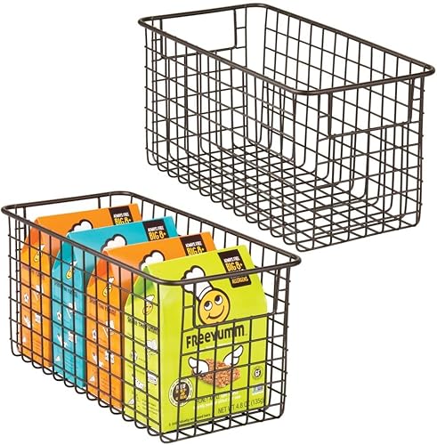 Miniatura 1 de mDesign - Canasta de alambre metálico para organizar y almacenar alimentos