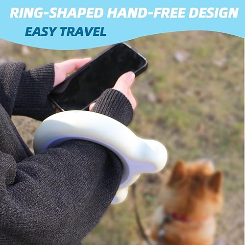 Miniatura 3 de Correa retráctil para perro, cuerda de nailon fuerte de 10 pies, freno de un botón, diseño manos libres y de mano, correa para perro para perros