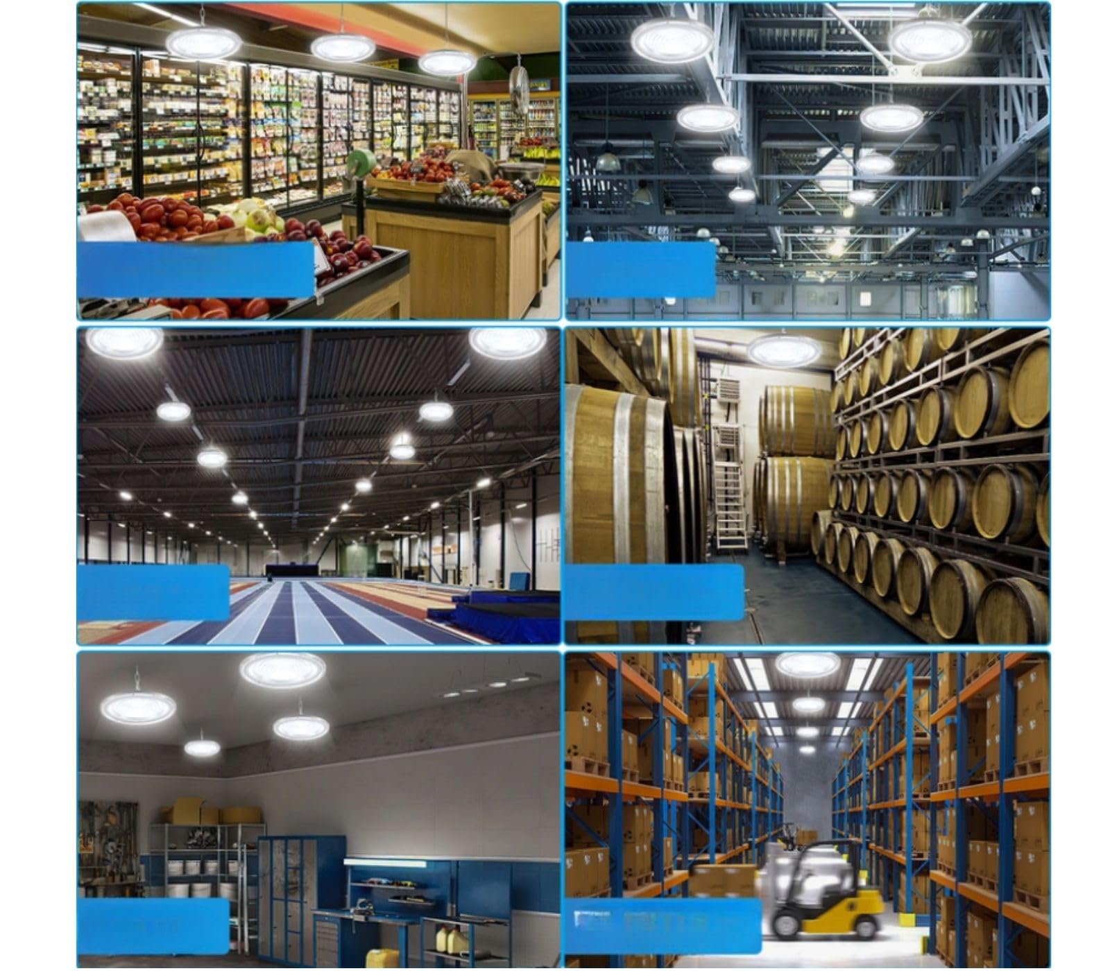 Faro Industriale Led 200W Disco Rotondo UFO IP65 Plafoniera Campana DR